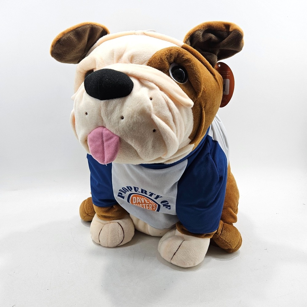 Dave & Buster's Bulldog Dog Large Plush 18" Stuffed Lifelike Animal Prize Jacket